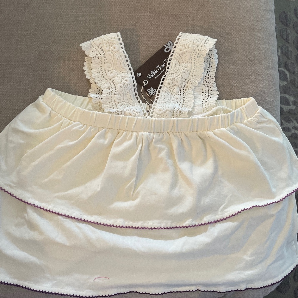 NWT Cream tiered Matilda Jane girls top size 8